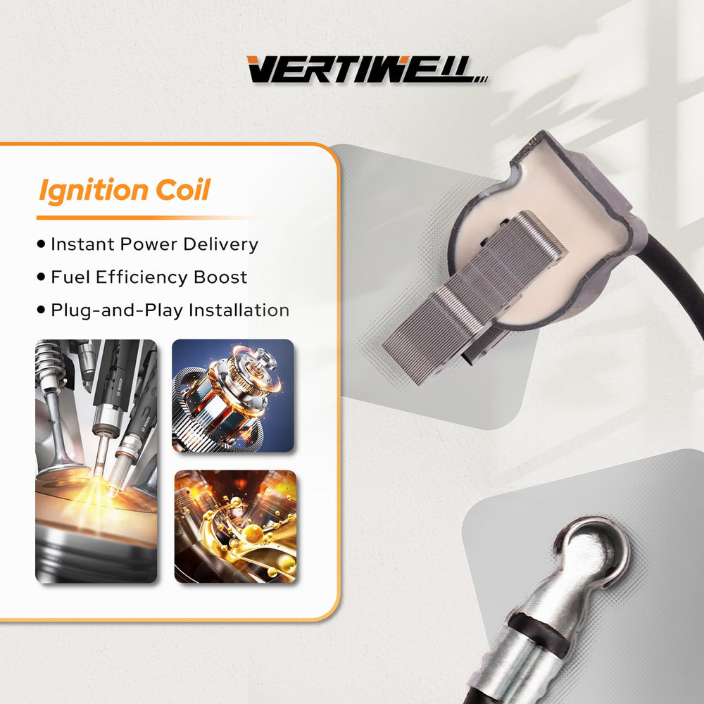 Box contents show two Vertiwell ignition coils for quick replacement