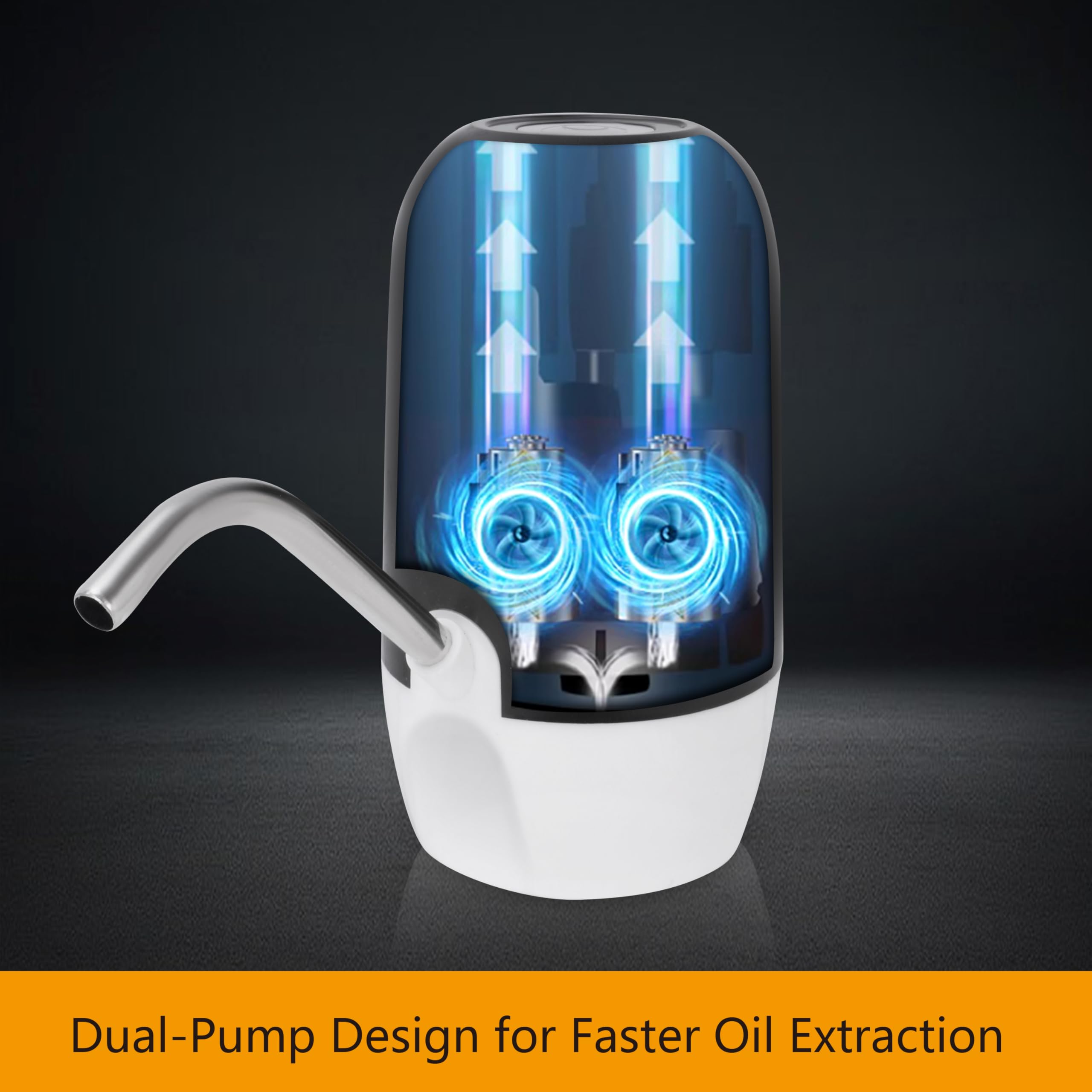 Vervecling oil extractor with inlet tube ready for clean draining.