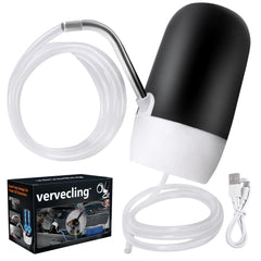 Vervecling oil pump extractor setup with inlet and outlet tubes for easy changes.