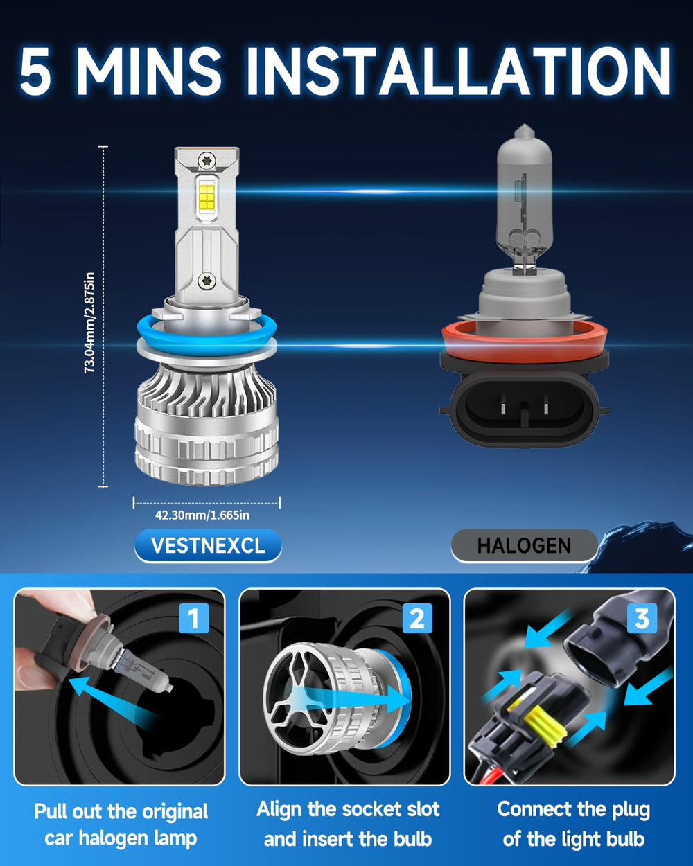 VESTNEXCL 1:1 fitment mirrors factory sockets for easy install