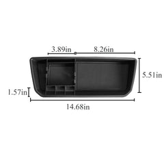 Vesul ABS plastic dashboard tray close-up shows durable matte surface for daily use