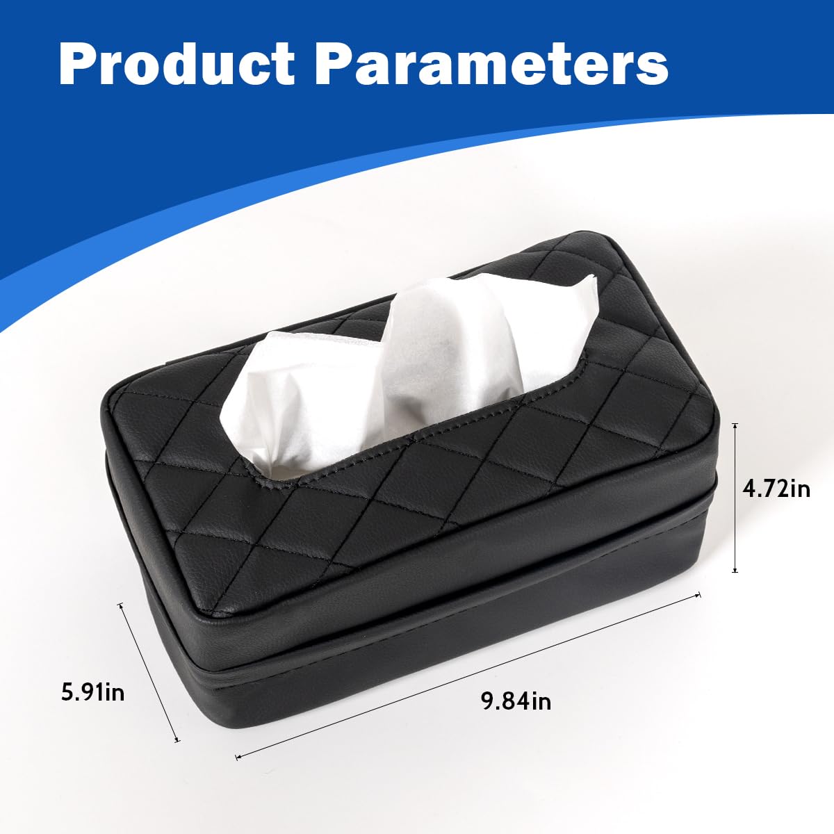 VETERBONE car tissue holder installs easily with Velcro and buckles