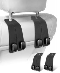VETERBONE headrest hook with leather and metal for sturdy backseat storage