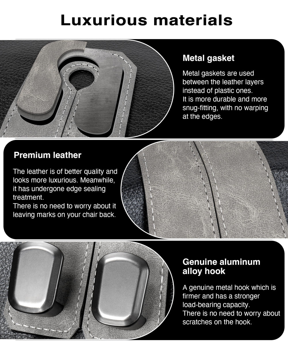 VETERBONE luxury leather car hanger adds premium interior appeal.
