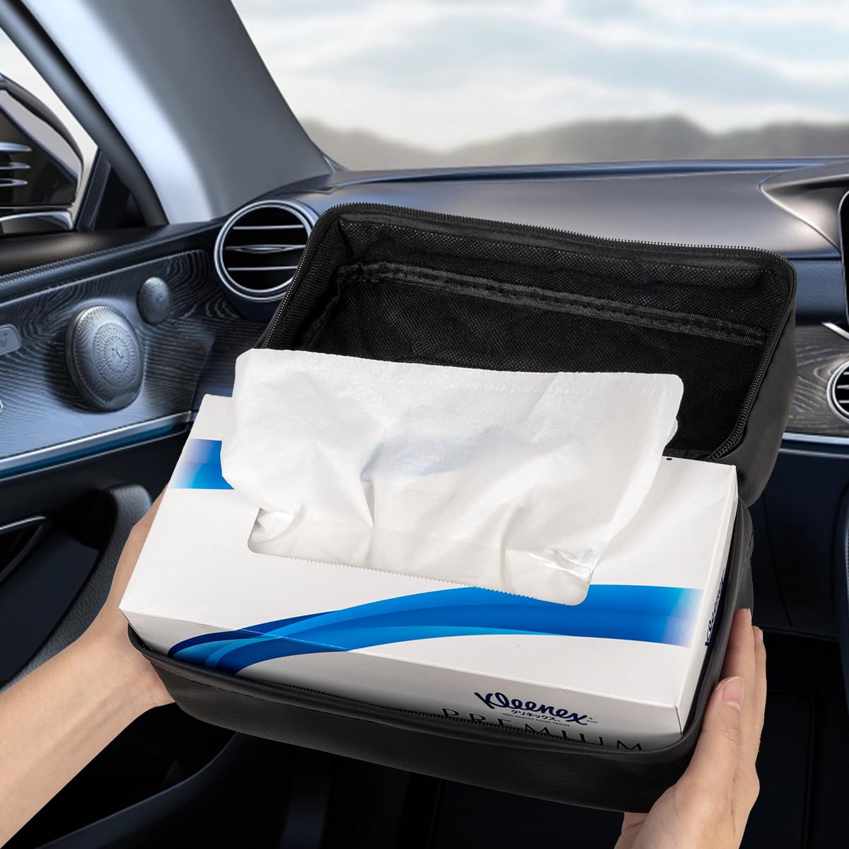 VETERBONE PU leather tissue holder is waterproof and easy to clean