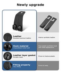 VETERBONE seat-back organizer in leather finish keeps items neatly organized