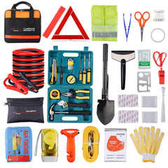 Vetoos car emergency kit with jumper cables for quick roadside power restoration.