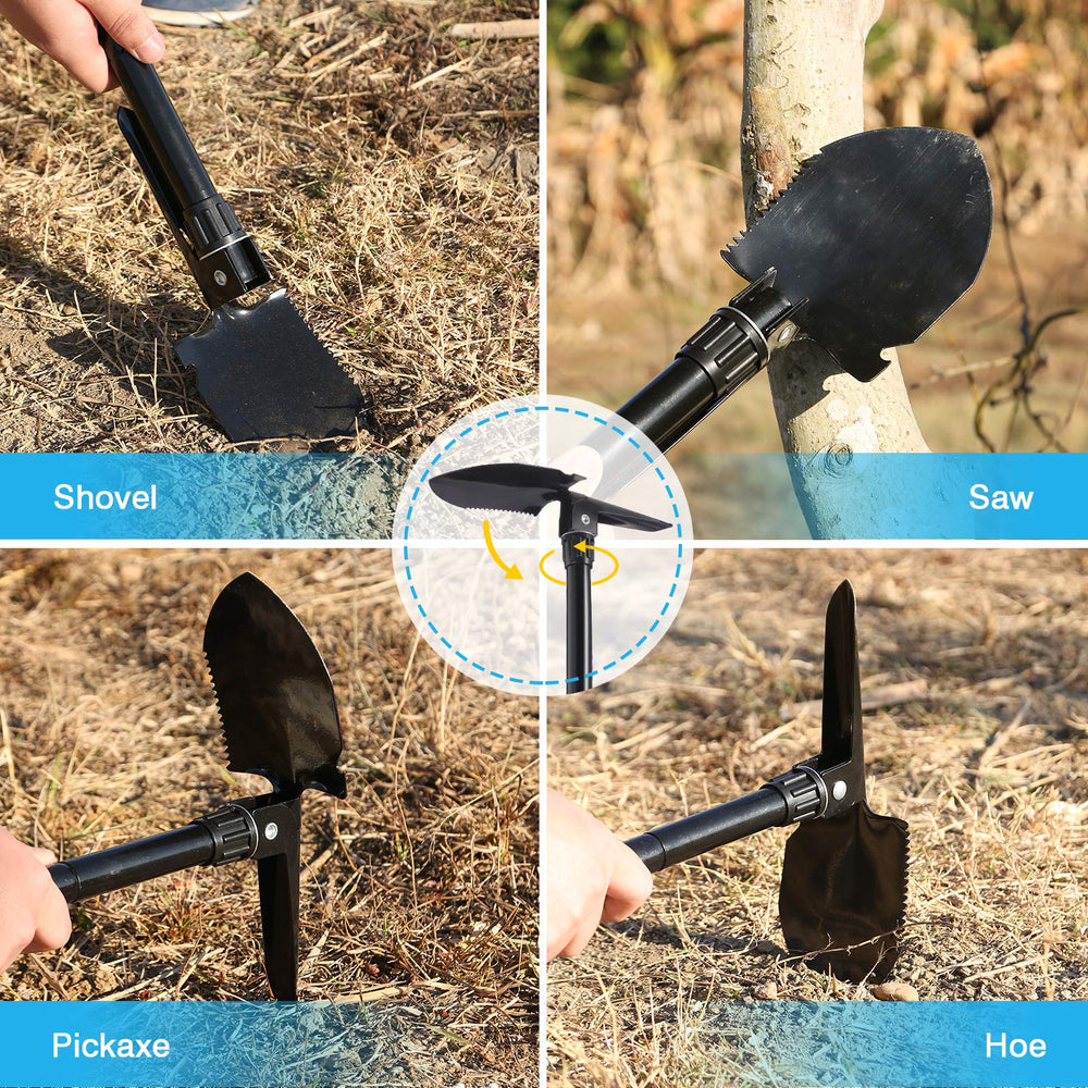 Vetoos foldable survival shovel ready for digging or shoveling in tough spots.
