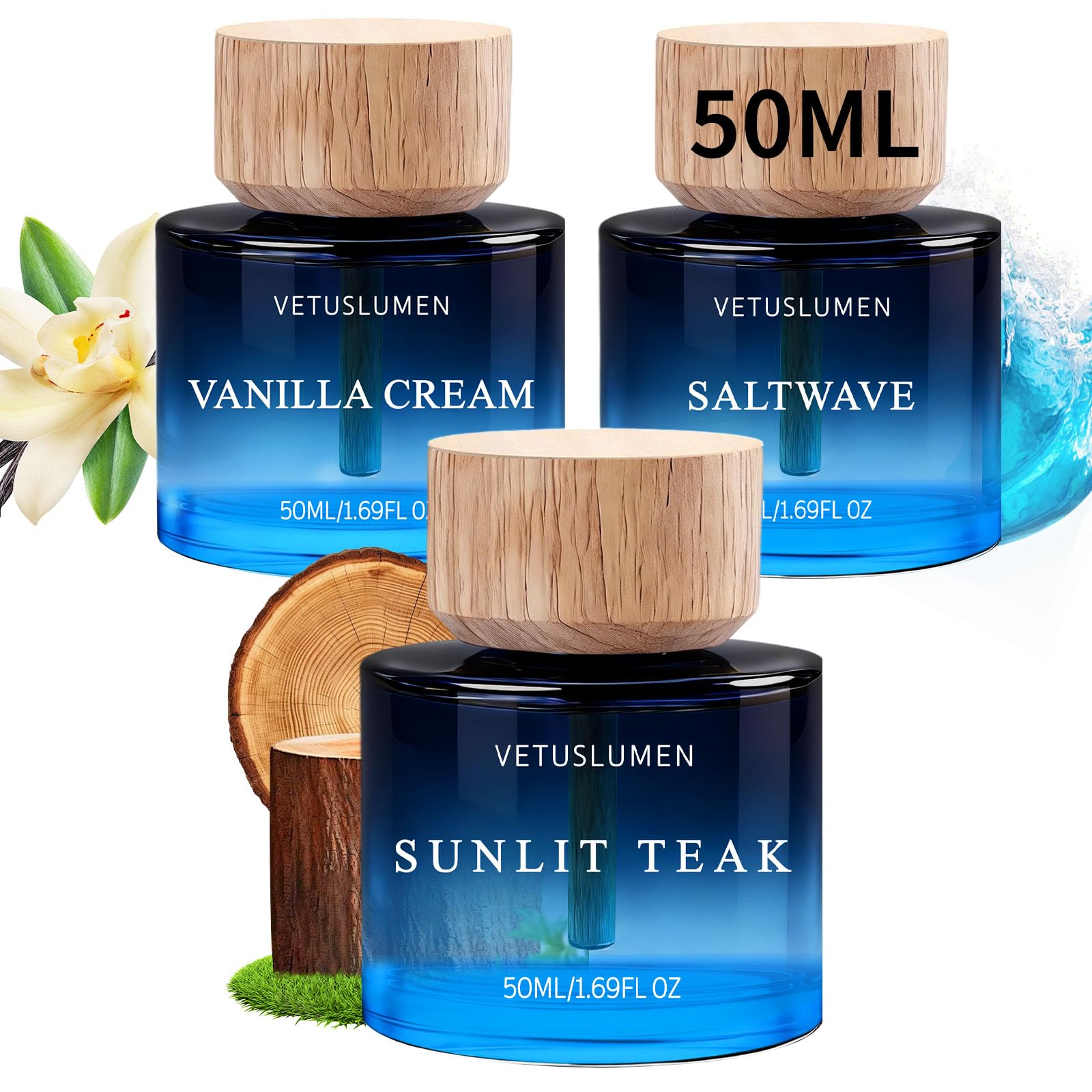Vetuslumen Vanilla Cream car freshener bottle enhances cabin scent with long-lasting fragrance
