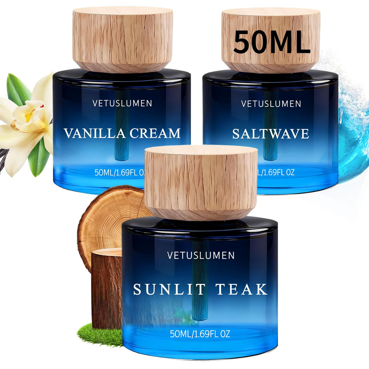 Vetuslumen Vanilla Cream car freshener bottle enhances cabin scent with long-lasting fragrance