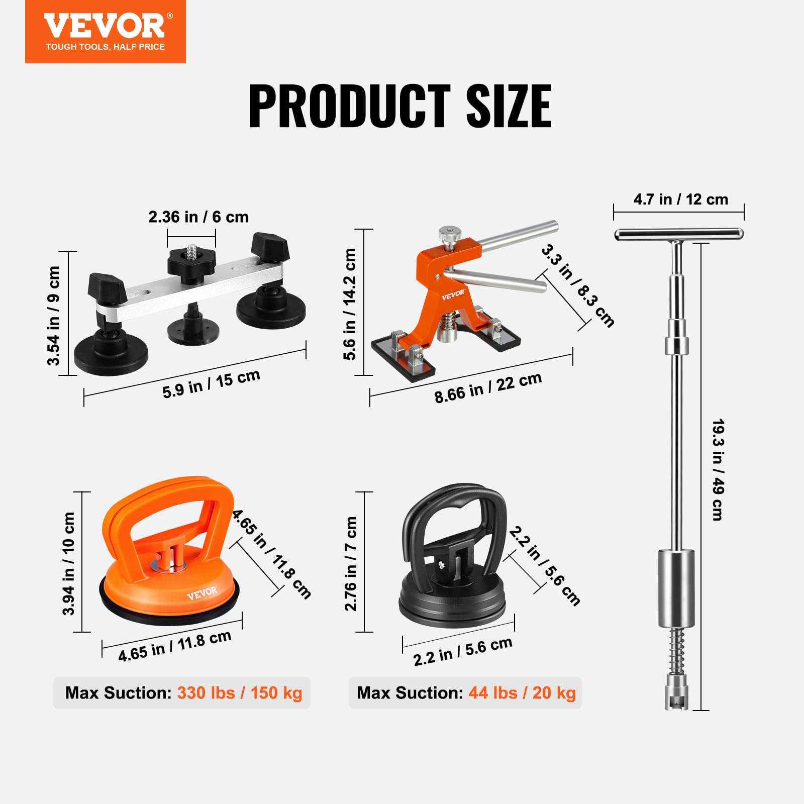 VEVOR high-viscosity glue sticks ensure firm tab adhesion during pulling.