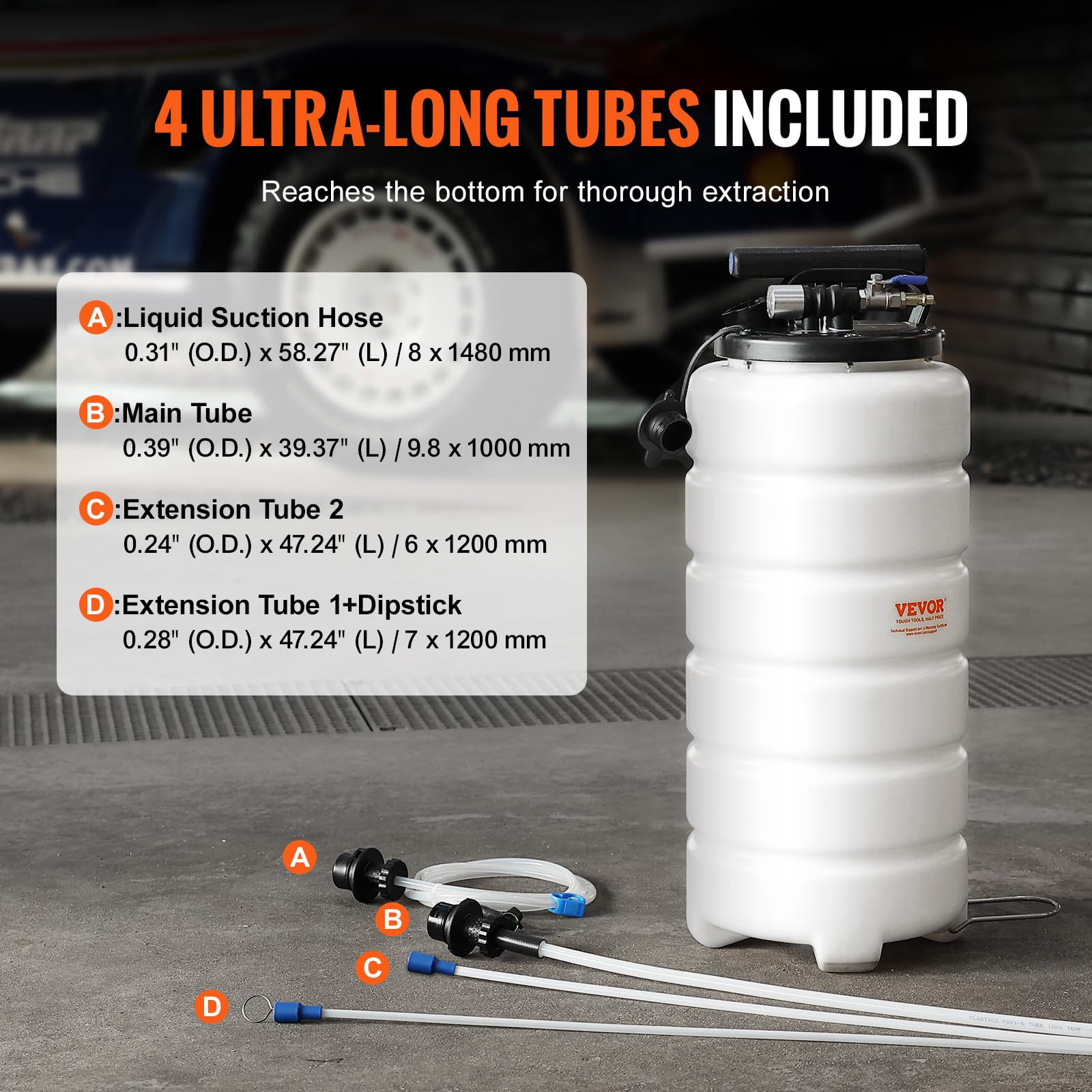 Durable main tube of VEVOR fluid extractor for reliable fluid transfer