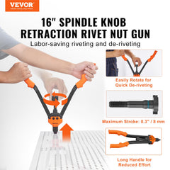 VEVOR rivet nut tool side view with carrying case for portability