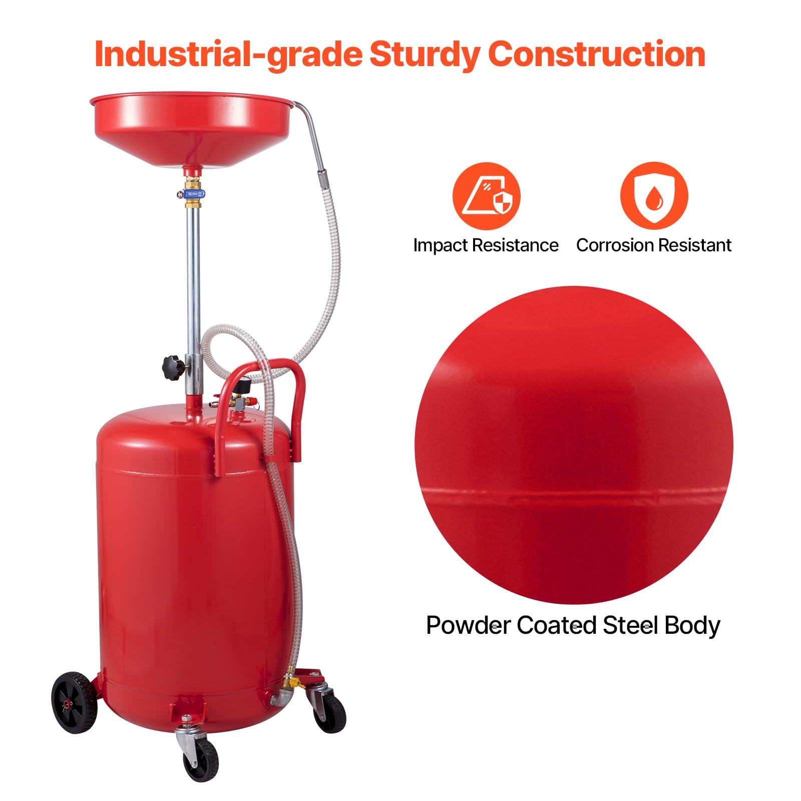 VEVOR steel body with powder coating for durability