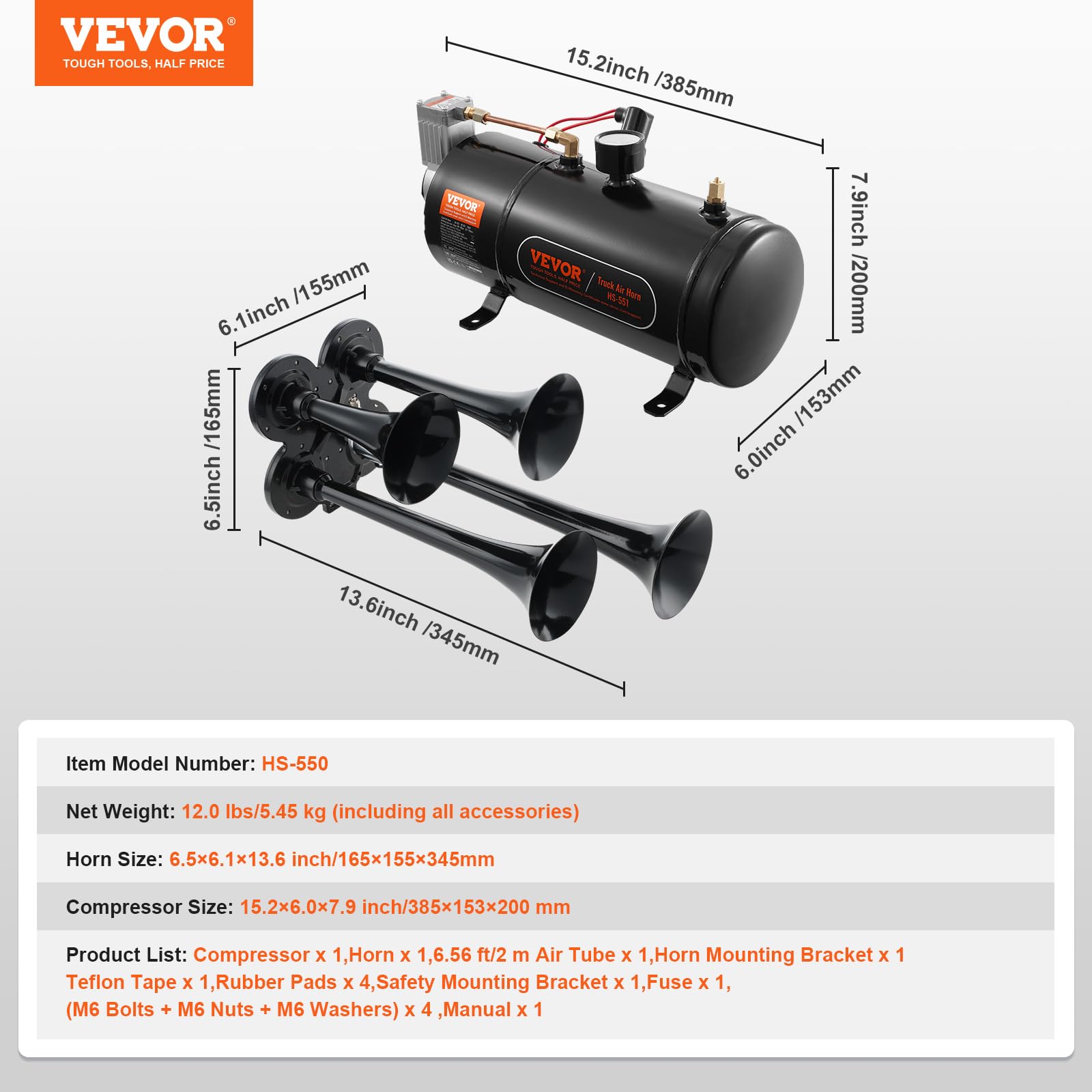 VEVOR tank and pipes assembly highlighting non-leakage construction