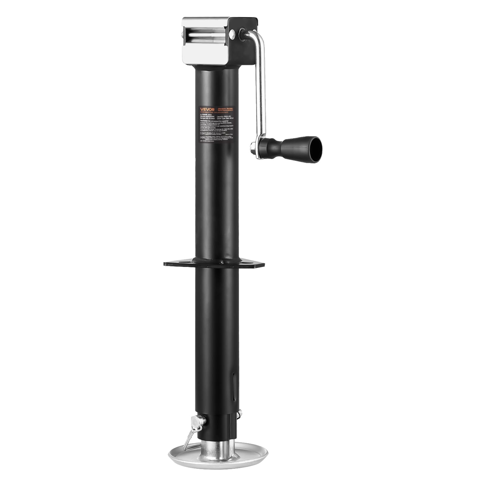 VEVOR 5000lb trailer jack lift in action for heavy trailers.
