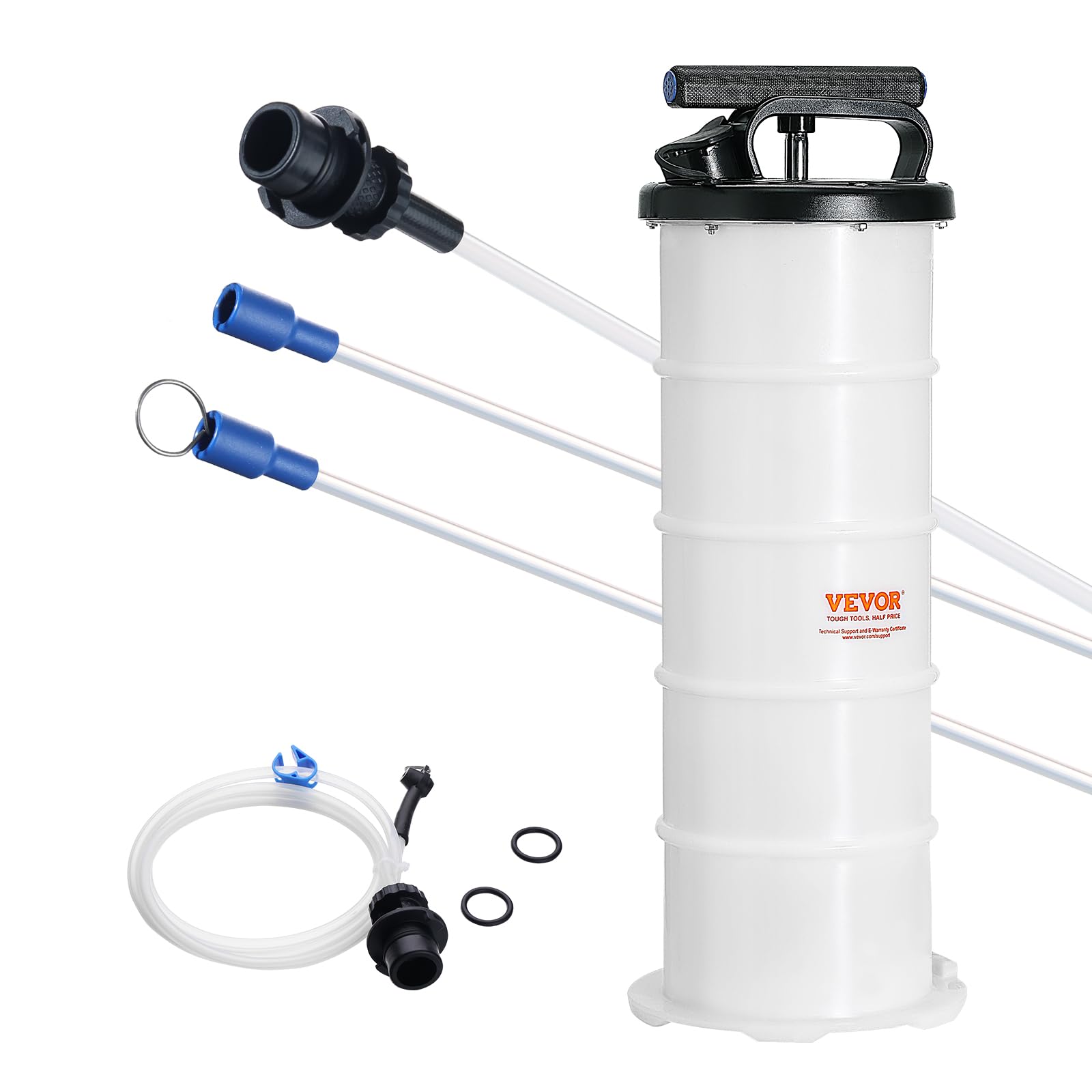 VEVOR 6.5L manual fluid extractor pump with a spacious tank for clean oil changes.