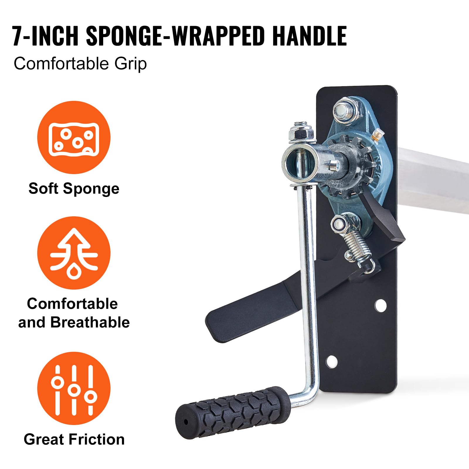 VEVOR 7 inch sponge grip handle, comfortable control during operation.