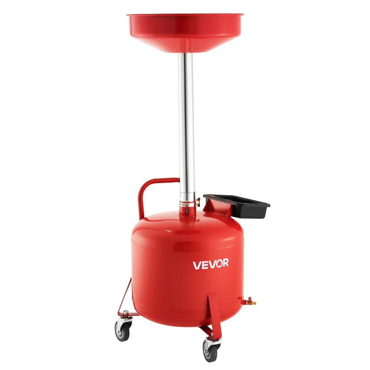 VEVOR 8-gallon waste oil drain tank with gravity drain for clean oil changes.