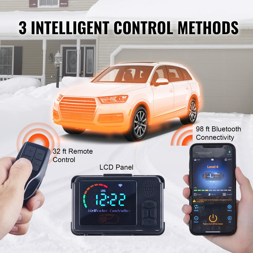 VEVOR 8KW heater digital display enables easy temperature and mode control.