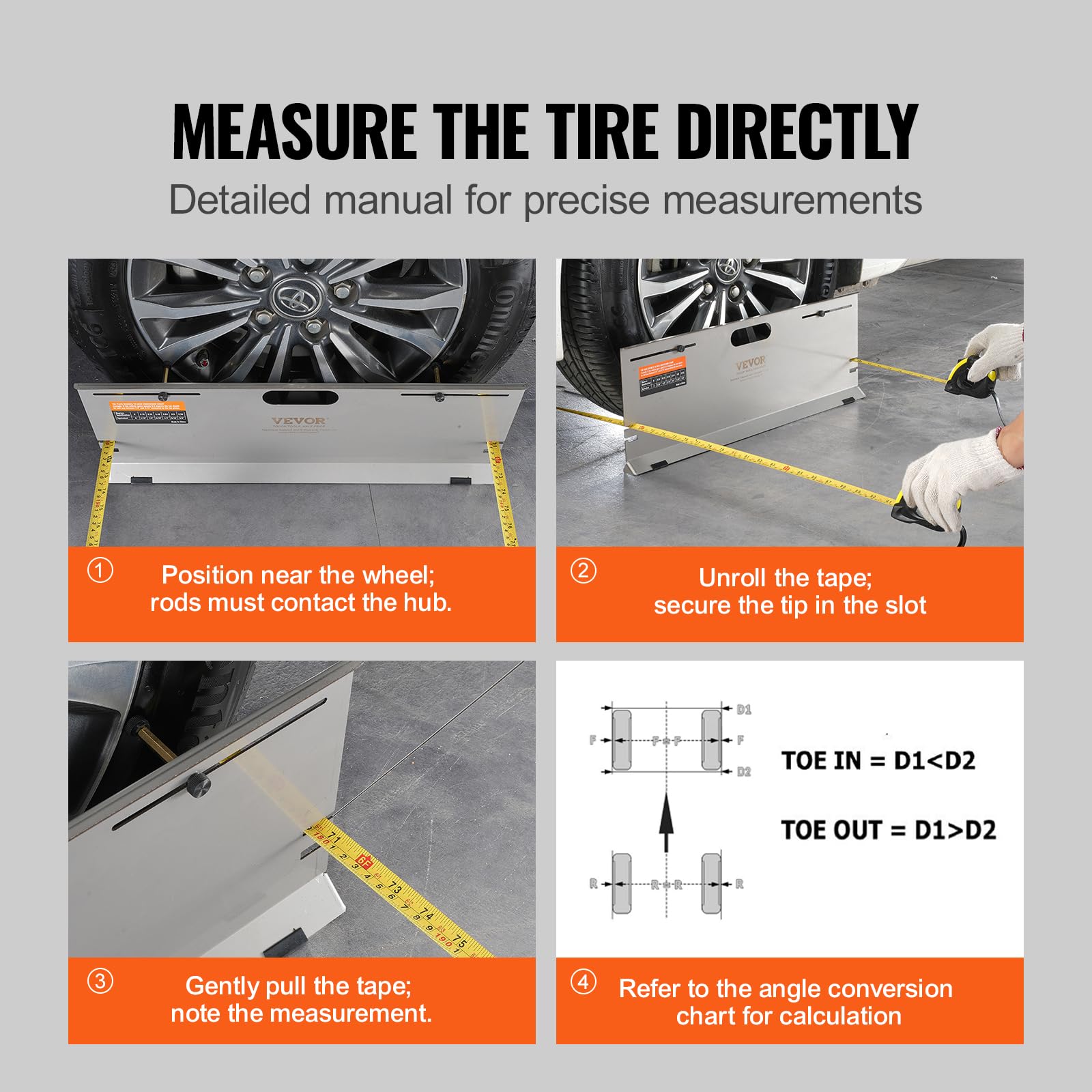 VEVOR adjustable alignment rods simplify setup across various hub sizes.