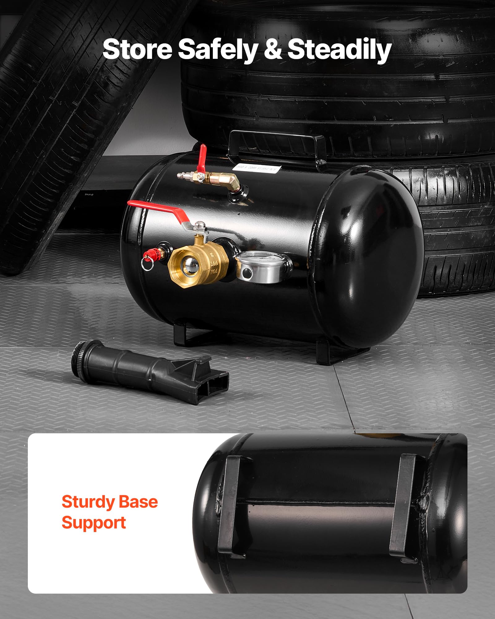 VEVOR top handle enables controlled lifting for safe handling.