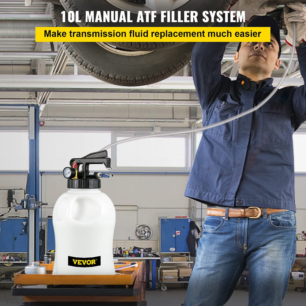 VEVOR ATF refill system with 14 adapters supports broad vehicle compatibility