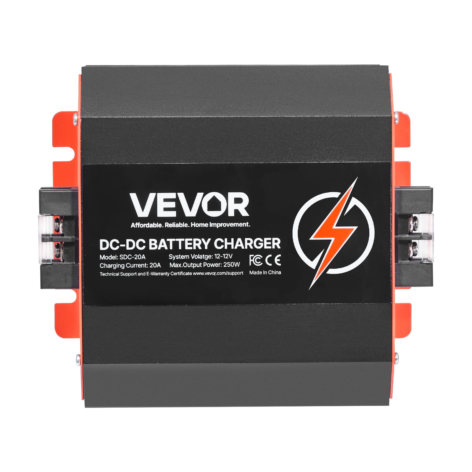 VEVOR broad battery compatibility image showing lead-acid and lithium support
