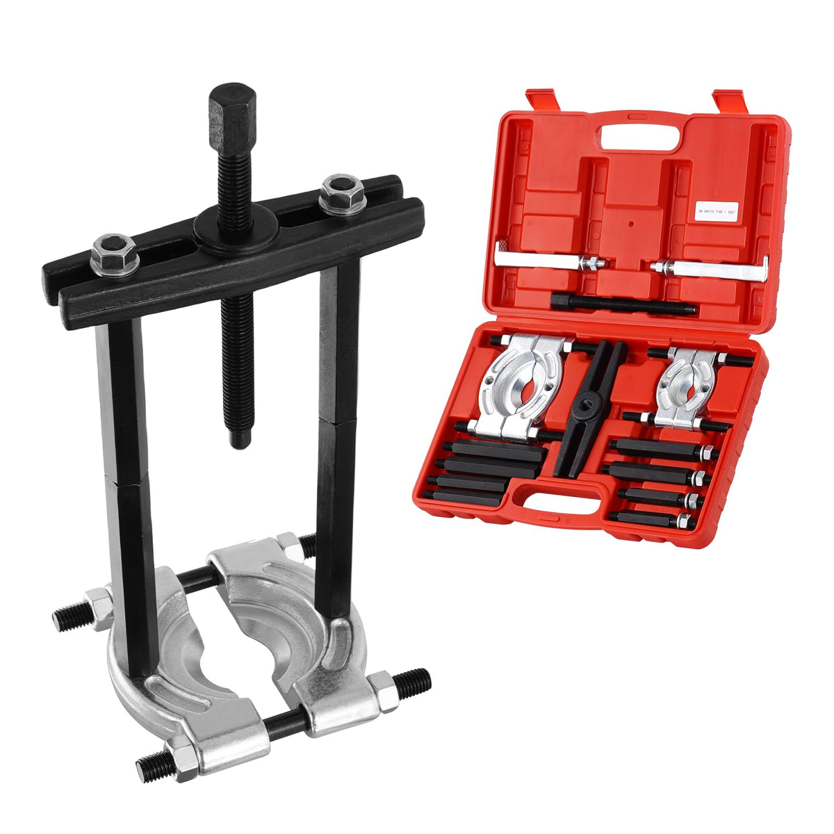 VEVOR bearing puller kit 14-piece in case for organized storage and quick access.