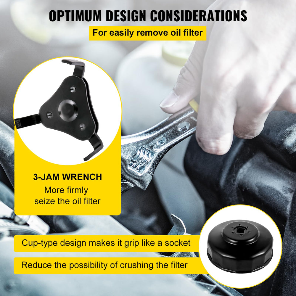 VEVOR rust-resistant black coating protects against corrosion over time.