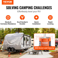 VEVOR camper stabilizer block with wide footprint improves stability on soft soil.