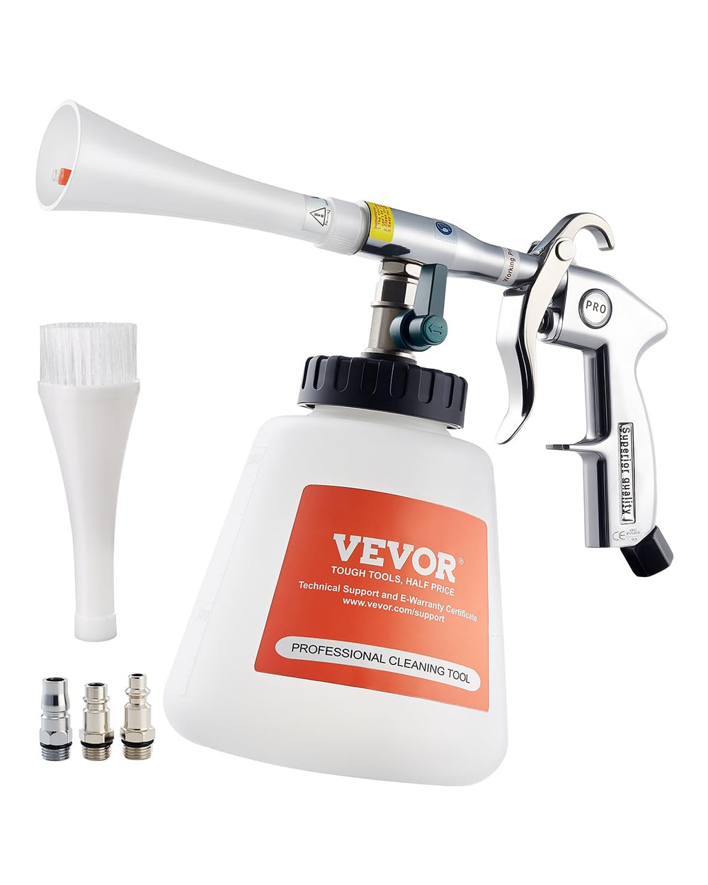 VEVOR car cleaning gun with dual nozzles for dirt spray and dust blow.