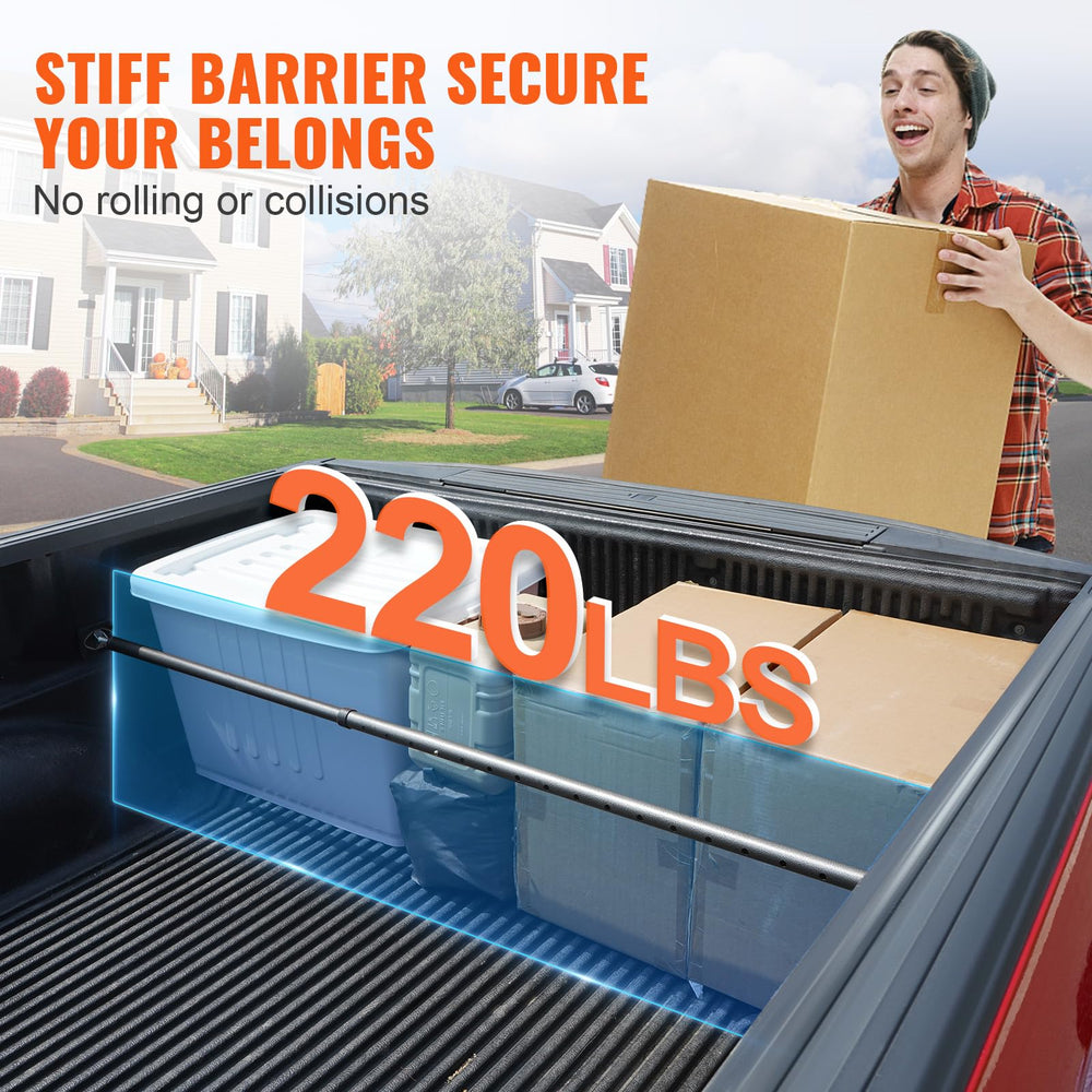 VEVOR cargo bar supports up to 220 pounds for stable loads.