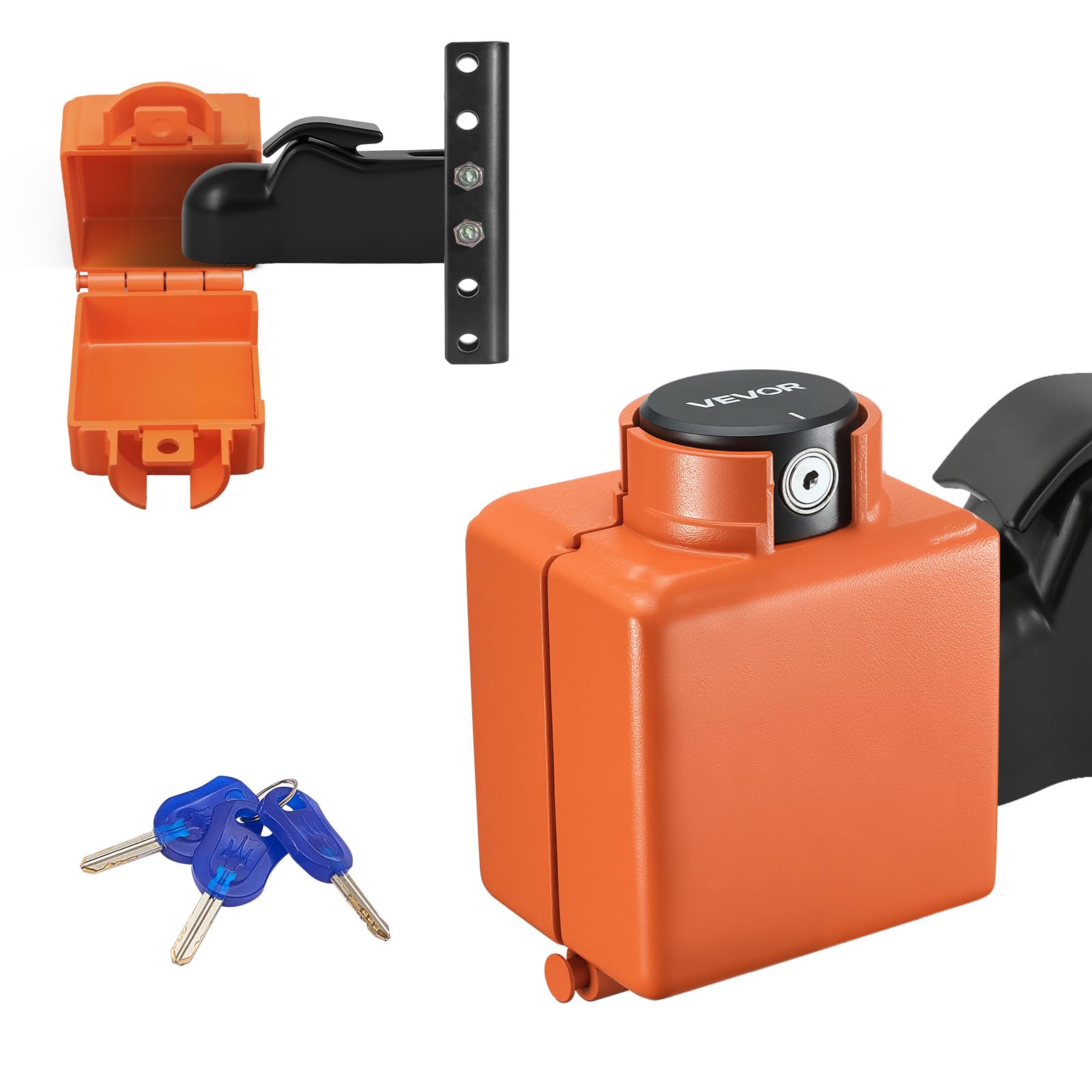 VEVOR collar coupler lock on 2-inch Demco cast head protects your trailer.