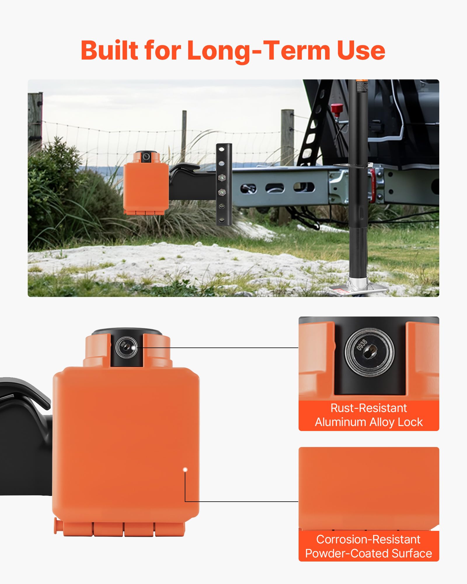 VEVOR aluminum body with dust cap resists moisture and corrosion.