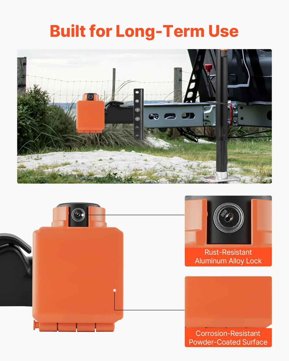 VEVOR aluminum body with dust cap resists moisture and corrosion.