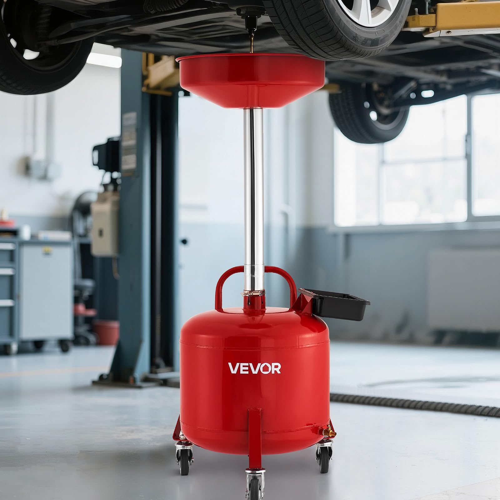 VEVOR red drain tank suits DIY and professional workshops.
