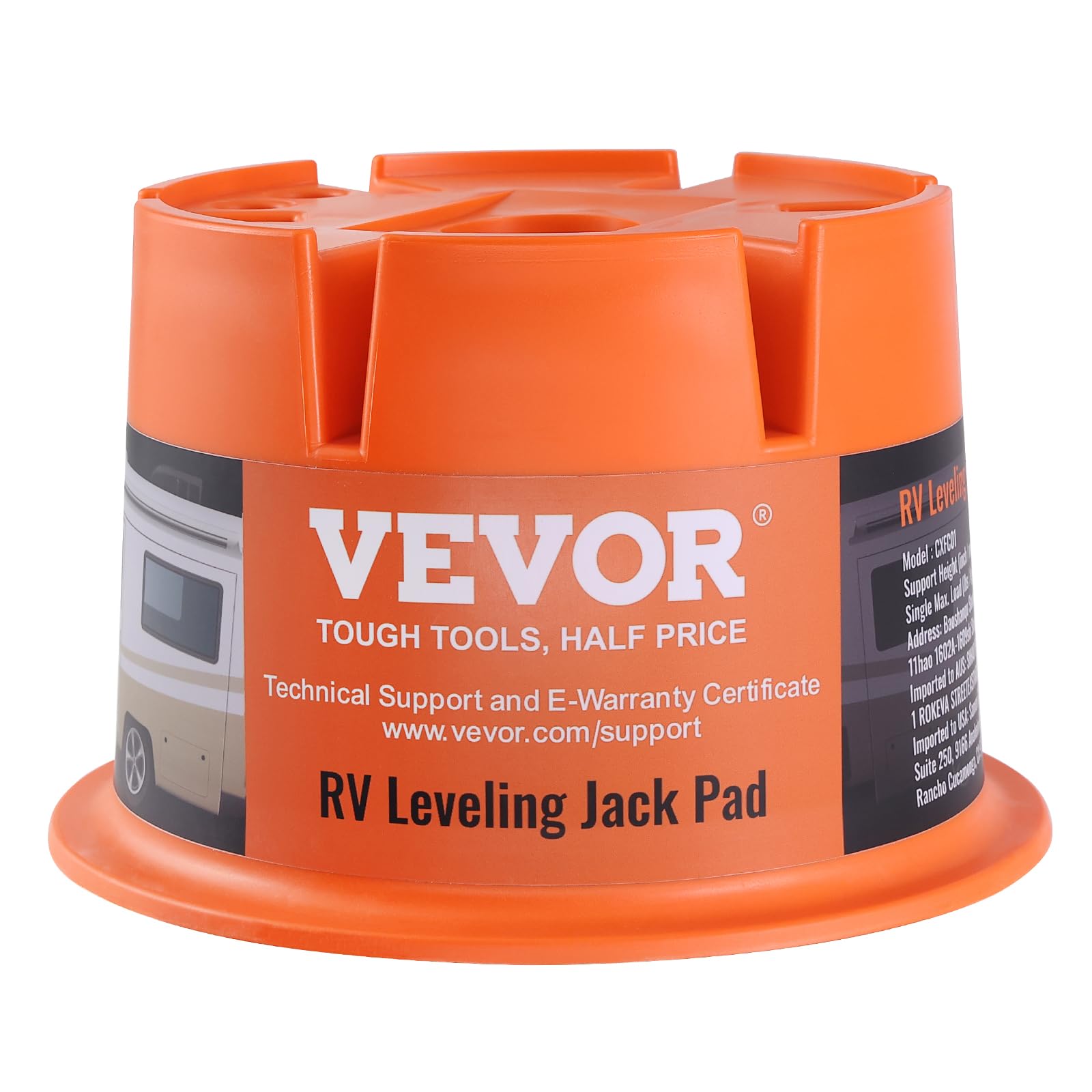 VEVOR blocks are compatible with travel trailers and motorhomes.
