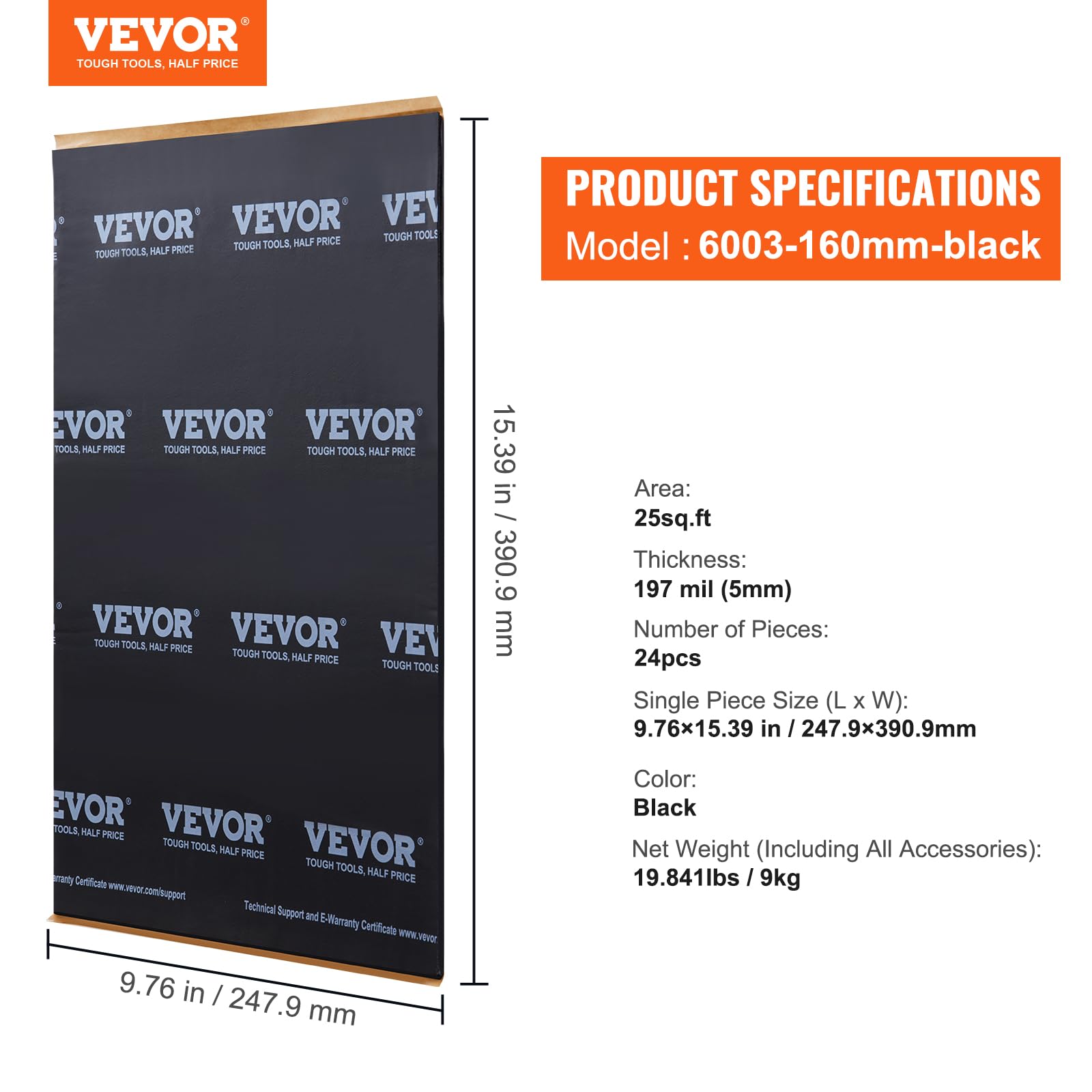 VEVOR covers up to 25 square feet across compact or large vehicles.
