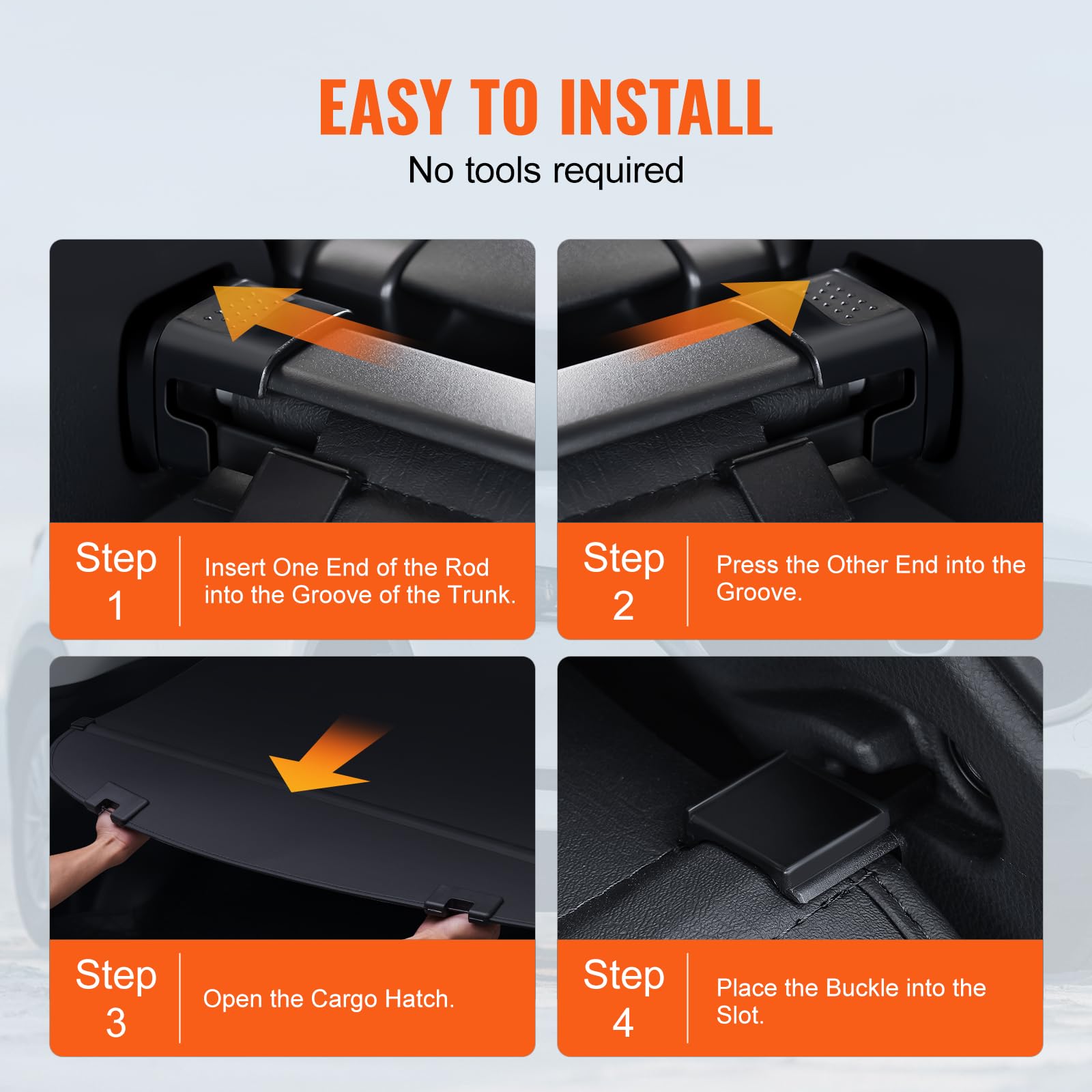 VEVOR CX-5 trunk cover minimizes scratches and cabin noise