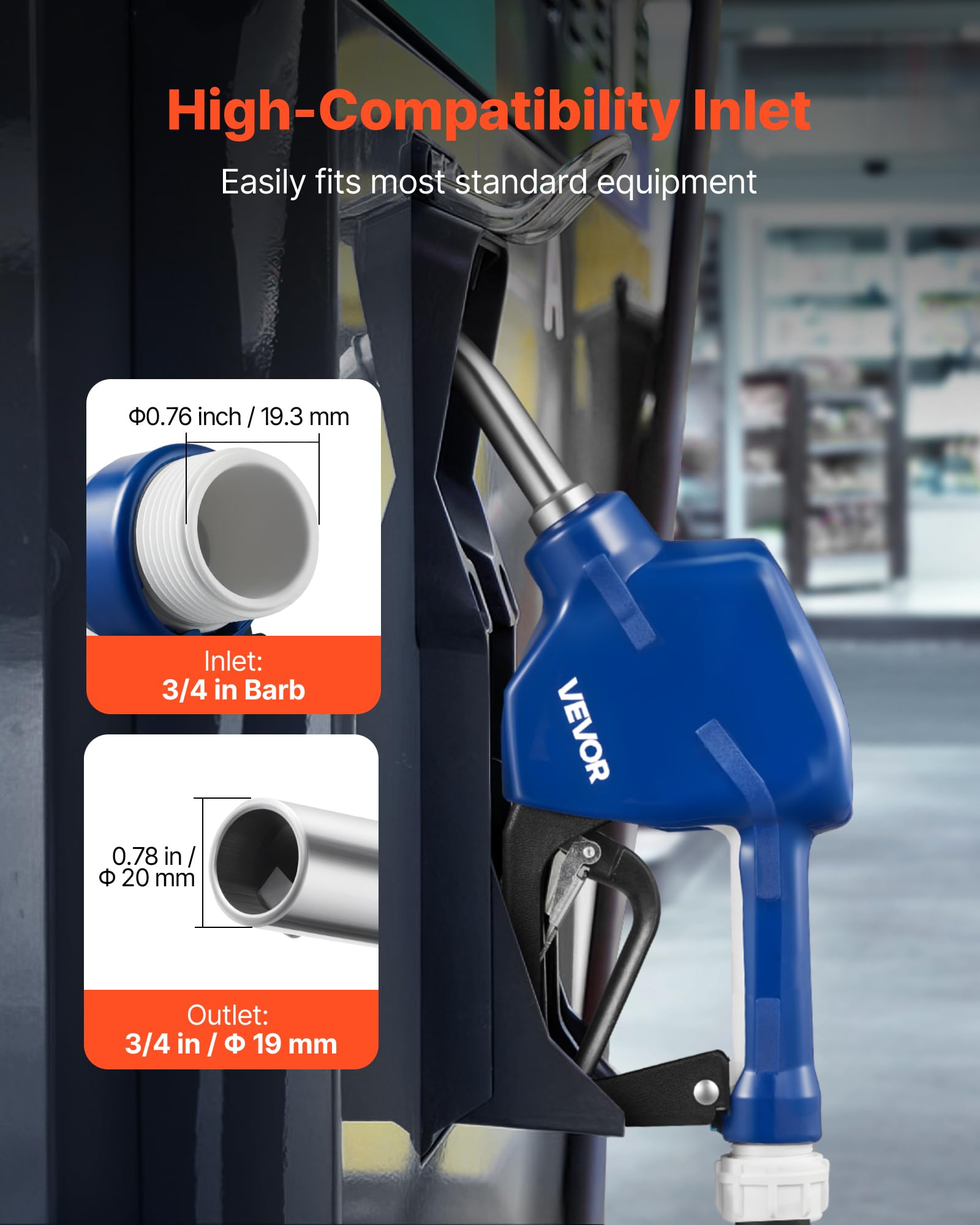 VEVOR DEF nozzle auto shut-off prevents spills