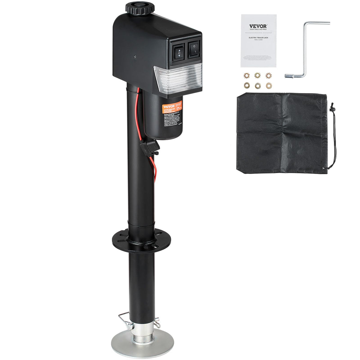VEVOR electric tongue jack lifting trailer with 3500 lbs capacity for easy hitching