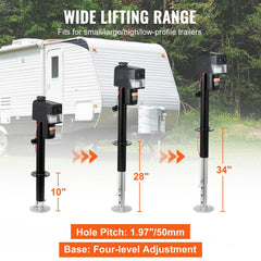 VEVOR electric tongue jack with multi-level height adjustment for level trailers