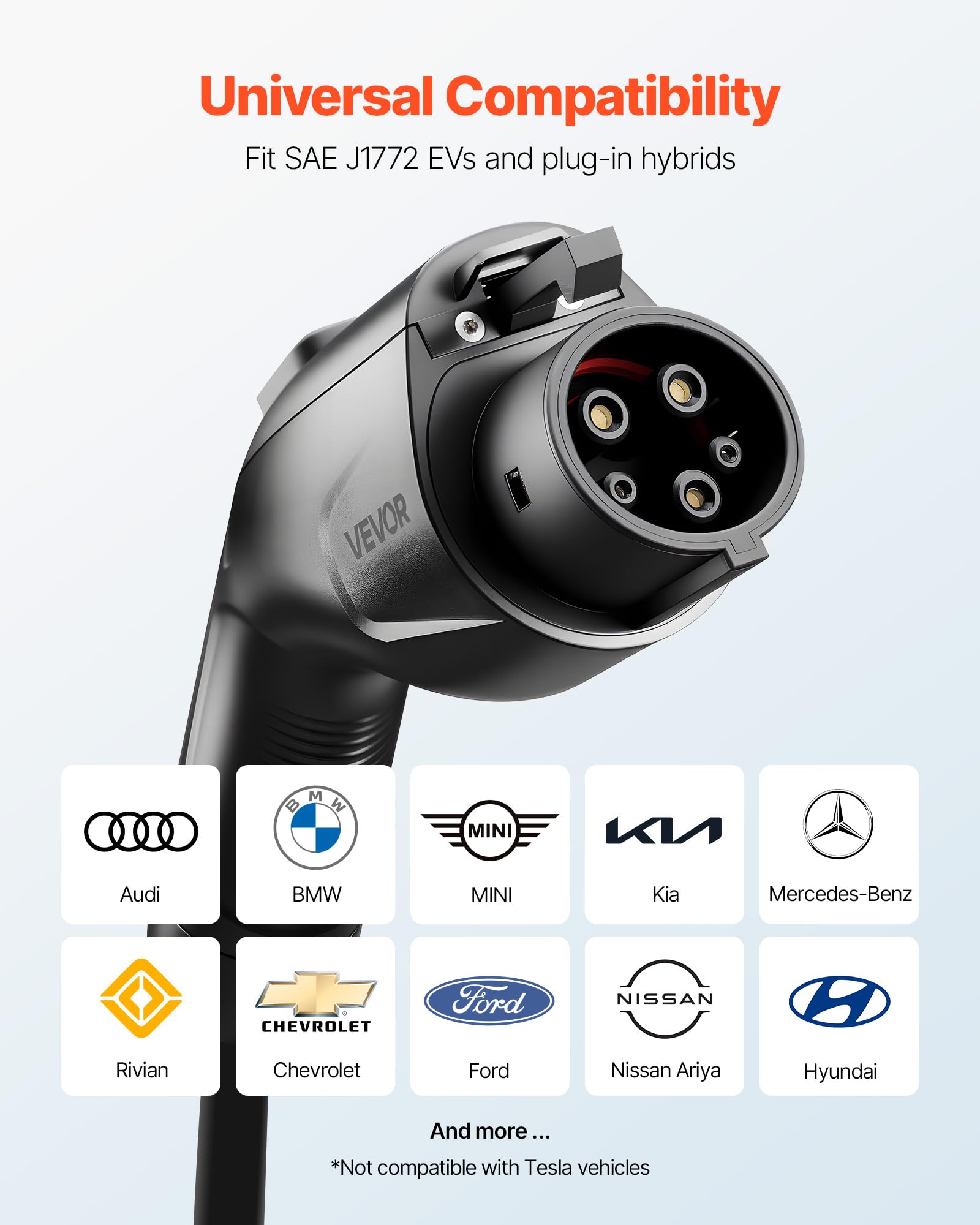 VEVOR extension supports 120V and 240V charging for flexibility