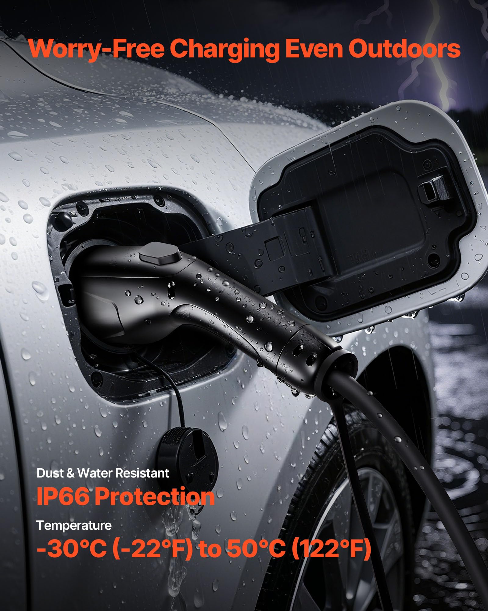 VEVOR EV extension cable ergonomic grip for easy insertion and removal