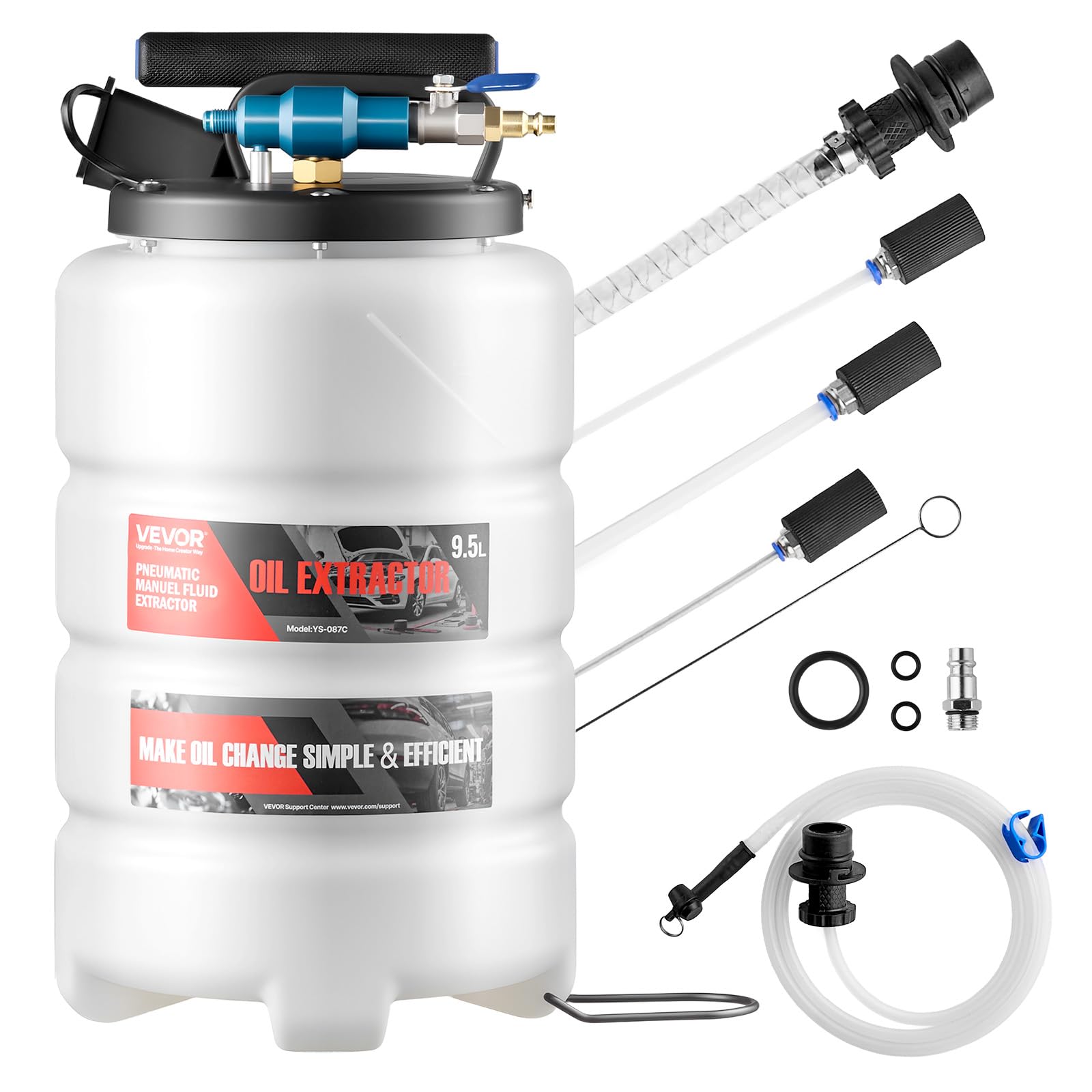 VEVOR Fluid Extractor 9.5L tank shown for clean oil changes
