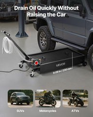 VEVOR folding-handle oil drain cart in use for flexible positioning.