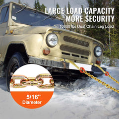 VEVOR G80 V-bridle chain 5/16-inch diameter close-up demonstrating strength