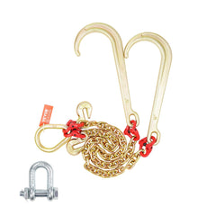 VEVOR G80 V-bridle chain front view with rugged galvanized finish for heavy-duty towing