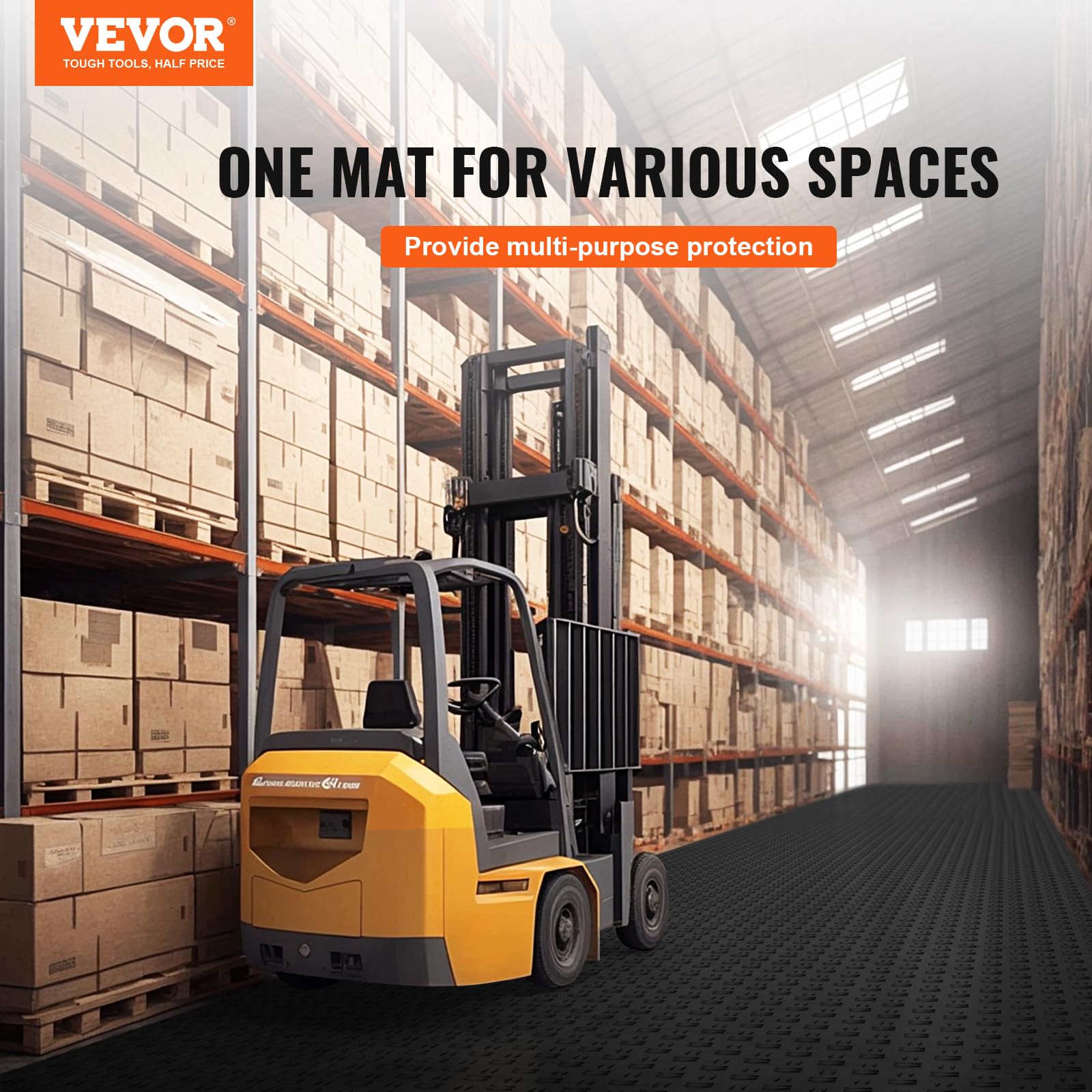 VEVOR interlocking tiles 12x12 shown during assembly for quick setup
